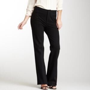 NYDJ Sz 14 Petite Ab Technology Black Ponte Knit Slim Bootcut Tousers Pants